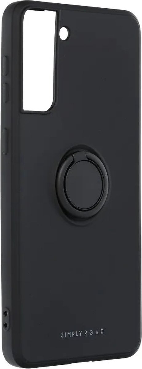 Roar Amber Siliconen Back Cover hoesje met Ring Samsung Galaxy S21 Plus - Zwart