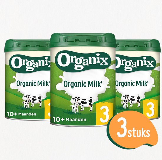 Organix 3 (10+ maanden) Biologische Opvolgmelk - 3x 700g - Met Melkvet - Zonder Palmolie - Bevat Vitamines C & D - Biologische Flesvoeding - Recyclebare verpakking