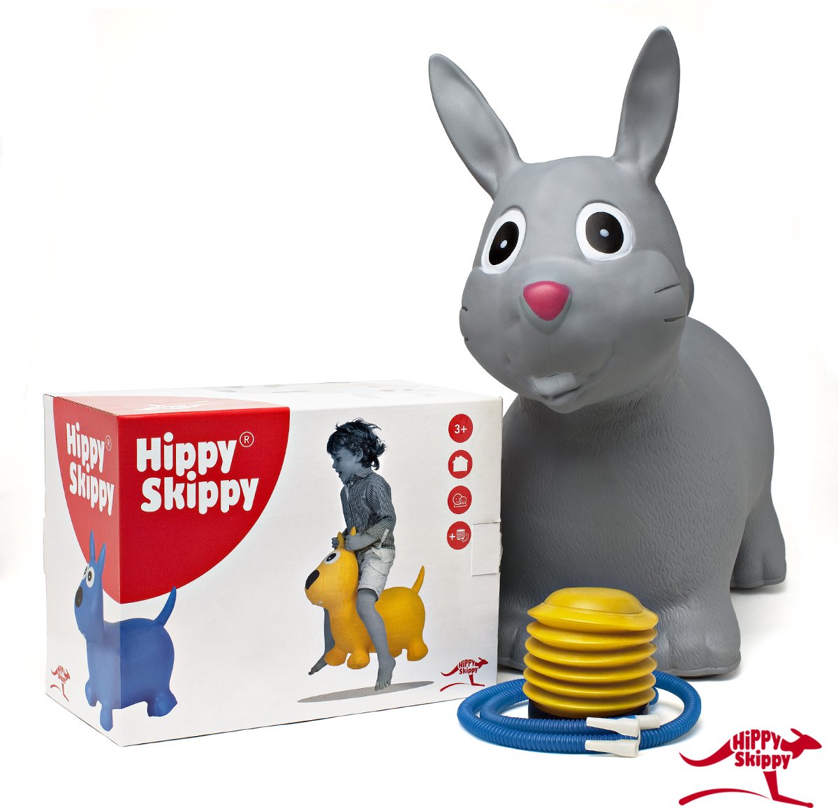 Hippy Skippy Konijn Skippybal - 81 cm - Grijs — afbeelding 4