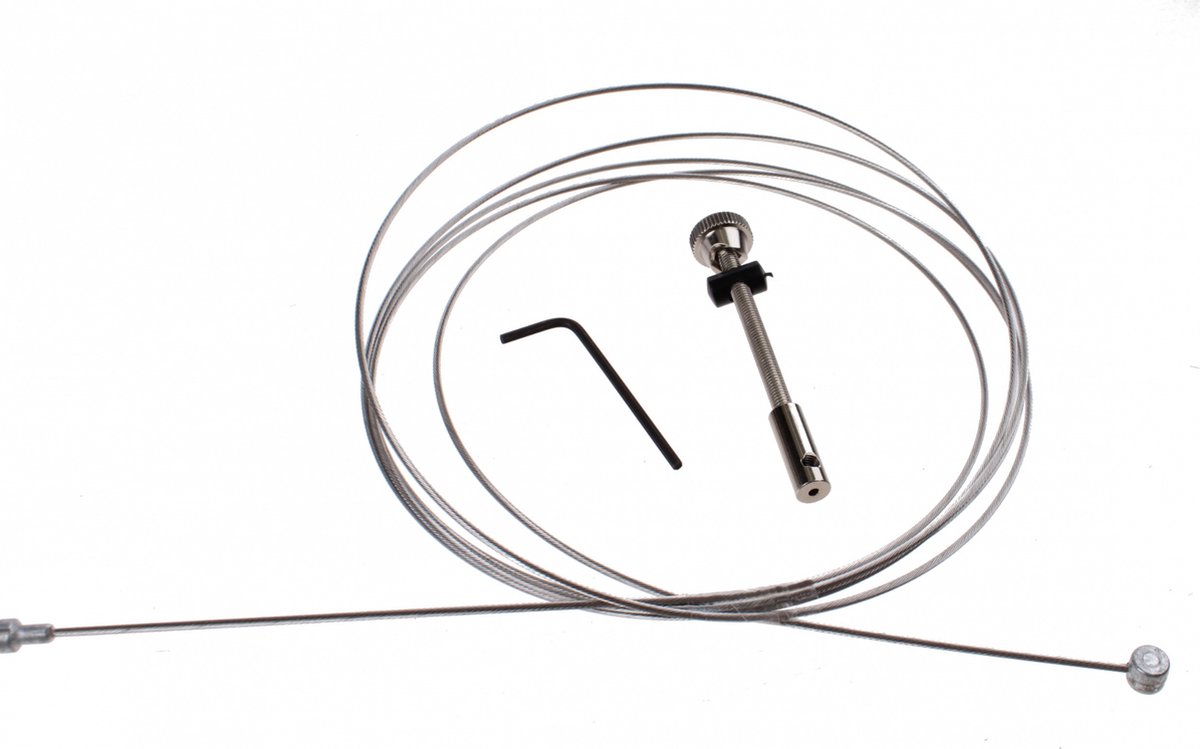 Slurf Binnentrommelremkabel - RVS - Draadeind - 225 cm - Zilver