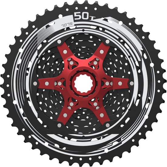 Soepele Schakelcassette Met Speciale Tandhellingen KMC React 11 Speed Cassette – Zwart, 11/50T – Soepel Schakelen Voor Je Fiets, Perfecte Compatibiliteit Met KMC Kettingen Compatibel Met Shimano/SRAM 11-speed