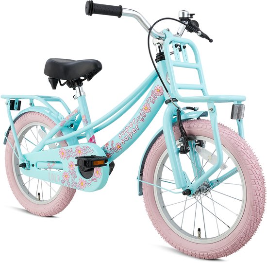 Supersuper Lola - Vélo pour enfants - Vélo pour fille - 16 pouces - Menthe/Rose