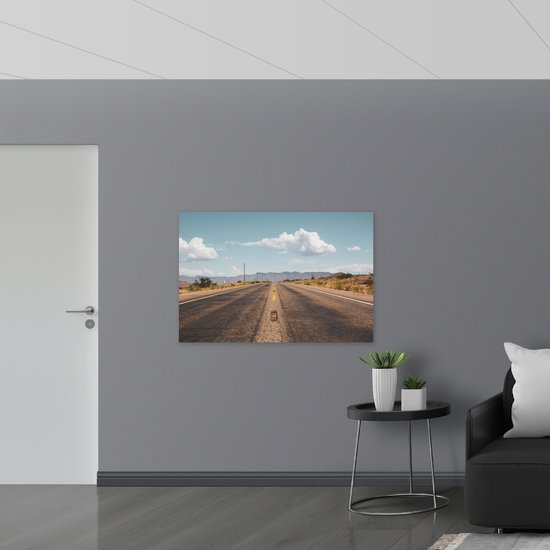 WallClassics - Bois - Route d' Amérique - 120x80 cm - Épaisseur 12 mm - Photo sur bois (avec système de suspension)