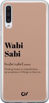 Hoesje geschikt voor Samsung Galaxy A50 - Wabi Sabi - Tekst - Bruin - Soft Case Telefoonhoesje - TPU Back Cover - Casevibes