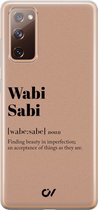 Hoesje geschikt voor Samsung Galaxy S20 FE - Wabi Sabi - Tekst - Bruin - Soft Case Telefoonhoesje - TPU Back Cover - Casevibes