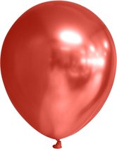 Rode ballonnen chroom 13cm | 100 stuks