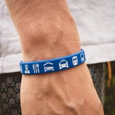 Ikgaopavontuur reisbandje donkerblauw - herenmaat - cadeau voor iemand die op reis gaat - backpack accessoires & reisgadget