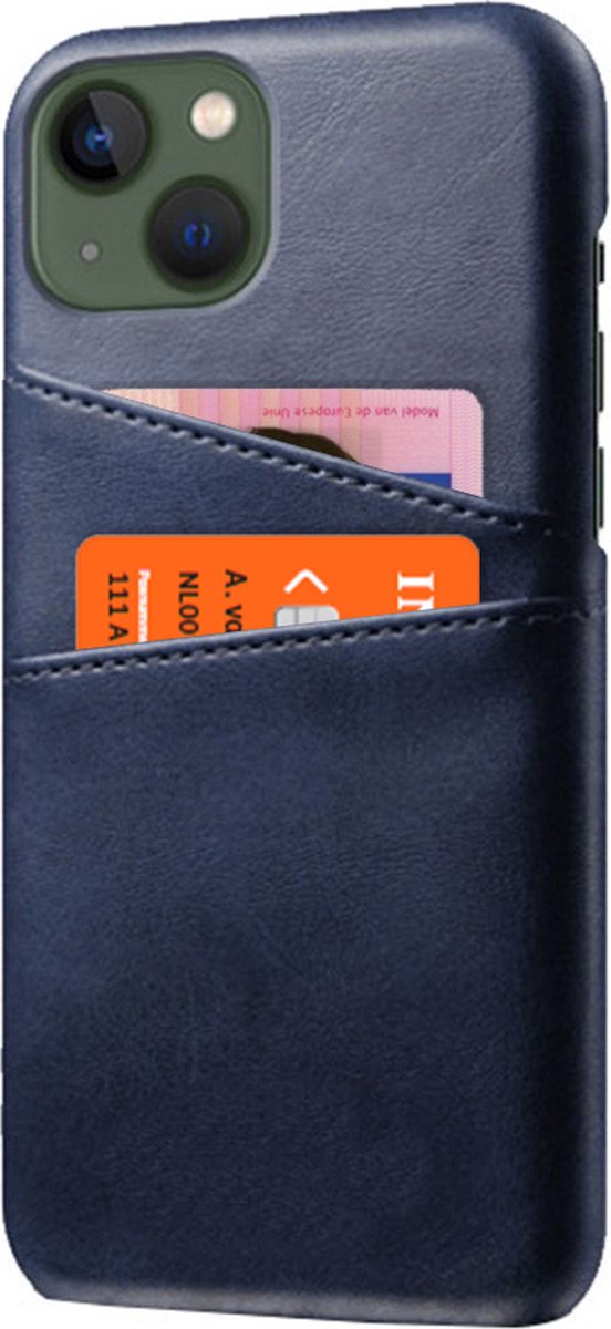 Peachy Duo Cardslot Wallet kunstleer hoesje geschikt voor iPhone 14 Plus - blauw