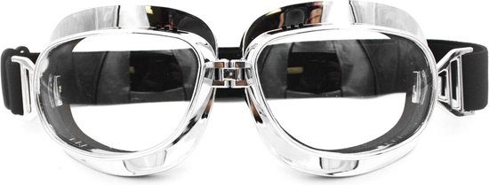 Chrome vliegeniersbril helder glas