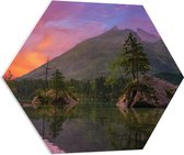 WallClassics - Plaque de Mousse PVC Hexagone - Lac à Bos en Montagnes - 80x69,6 cm Photo sur Hexagone (Avec Système d'accrochage)