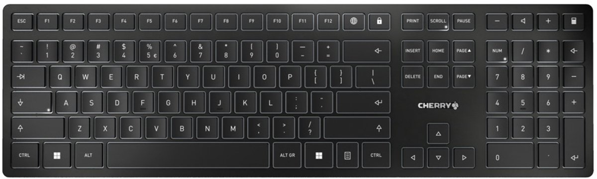 CHERRY KW 9100 SLIM toetsenbord RF-draadloos + Bluetooth QWERTY Engels Zwart