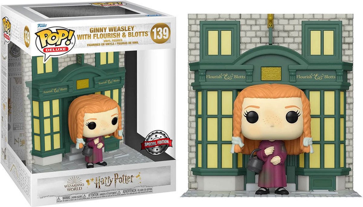 Funko Pop Ginny Weasley and Harry Potter in their Hogwarts School