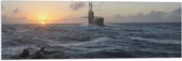 WallClassics - Vlag - Onderzeëer in de Zee - 90x30 cm Foto op Polyester Vlag
