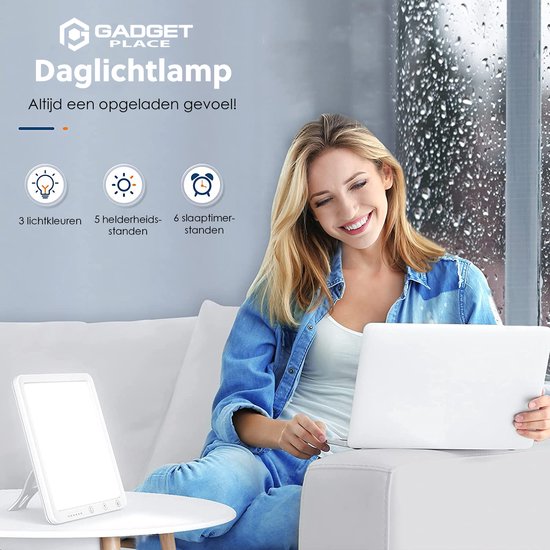 Daglichtlamp met Timer & Dimfunctie - 10.000 lux - Lichttherapielamp - SAD lamp - Lichttherapie - Zonlicht lamp - Hobby lamp