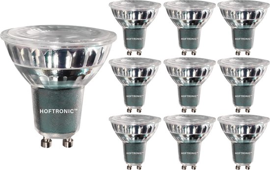 Set van LED spots 5 Watt - GU10 - Dimbaar - 4000K neutraal wit (vervangt 50W) - HOFTRONIC™