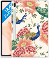 Coque arrière adaptée pour Samsung Galaxy Tab S7FE Pink Peacock