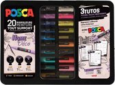 Posca Home Deco - Stiften - 20 markers in koffer - Permanente inkt - Ondoorzichtig en mat