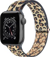 Bandje Geschikt Voor Apple Watch Bandje 42/44/45 mm Nylon Polsband Met Gesp - Horloge Bandje Geschikt Voor Apple Watch 1-8 / SE - 42/44/45 mm Bandje Stof - Panter Geel