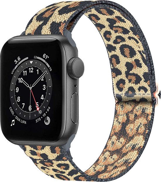 Foto: Bandje geschikt voor apple watch bandje 42 44 45 mm nylon polsband met gesp horloge bandje geschikt voor apple watch 1 8 se 42 44 45 mm bandje stof panter geel