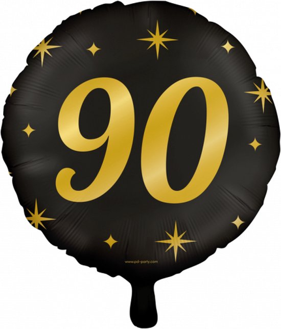 Helium Ballon 90 jaar Classy 45cm | per stuk