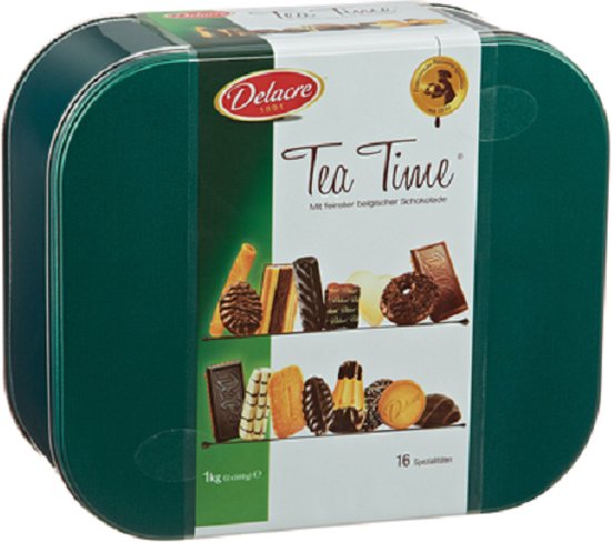 Biscuits assortiment boîte métal Tea Time, Delacre (1 kg)