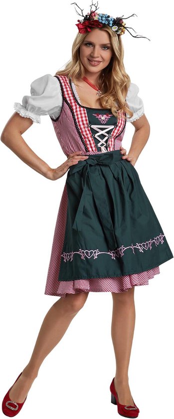 dressforfun - Mini-Dirndl Berchtesgaden model 2 M - verkleedkleding kostuum halloween verkleden feestkleding carnavalskleding carnaval feestkledij partykleding - 304656