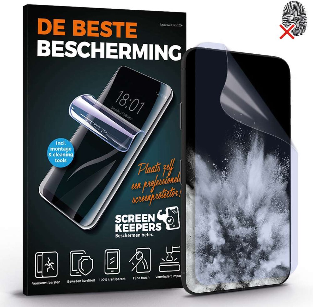 Screenkeepers Anti Blue Ray Screenprotector geschikt voor HTC Desire - Anti Blue Screenprotector - Breekt niet - beschermfolie - TPU Cleanfilm