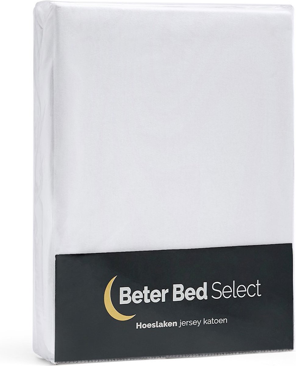 Beter Bed Select Jersey Hoeslaken - 160 x 200/210/220 cm - 100% Katoen - Matrasbeschermer - Matrashoes - Wit