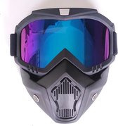 Ski bril - Ski masker - Motor-Fiets-Scooter Bril & Masker - ski - snowboarden - Skibril - Skimasker - Skibril heren - Skibril dames - Blauw/Paars