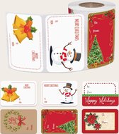 Kerst / Merry Christmas - Naamstickers - Feestdagen - Naam Sluitzegel | 6 assorti - Rond / Cirkel - Kleur 7 | Stickers - Envelop sticker - Kaart | Cadeau – Gift – Cadeauzakje - DH collection