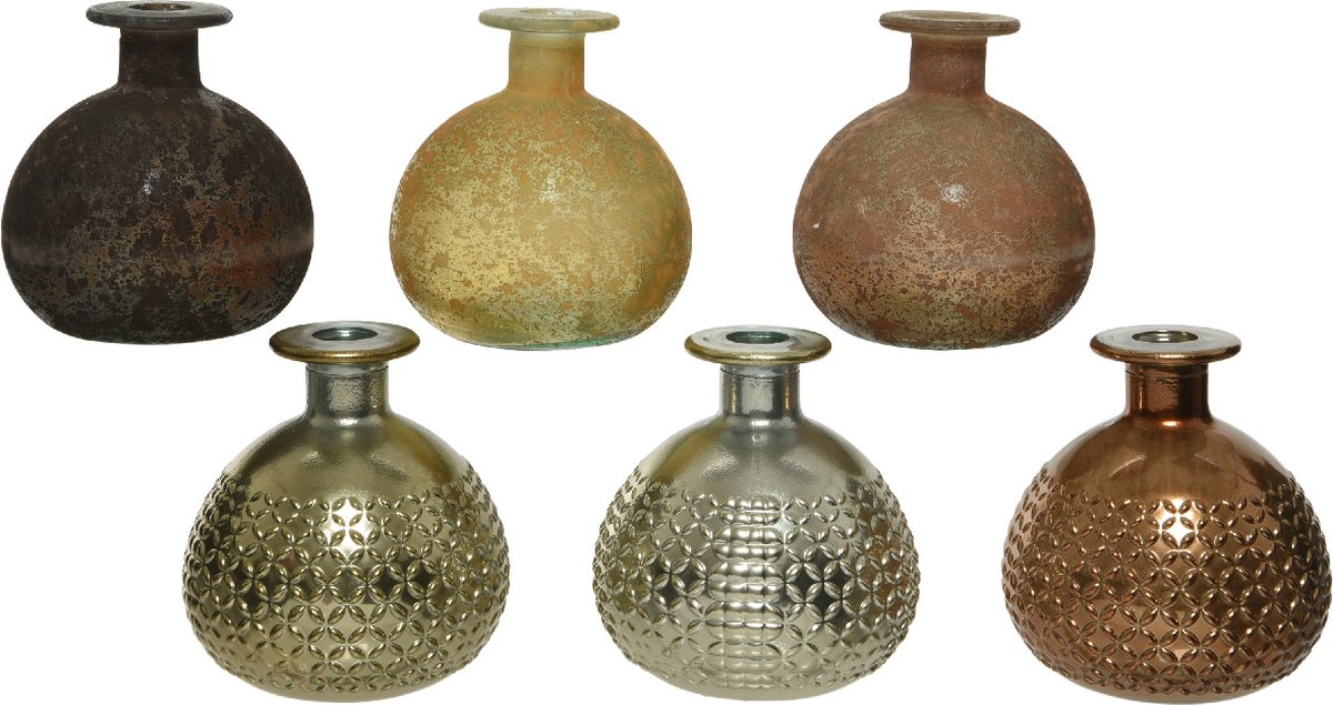 Vaas recycled glas d11h12cm a6Decoris