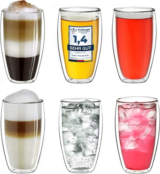Latte Macchiato /koffie glazen - glas - 2x stuks - 280 ml