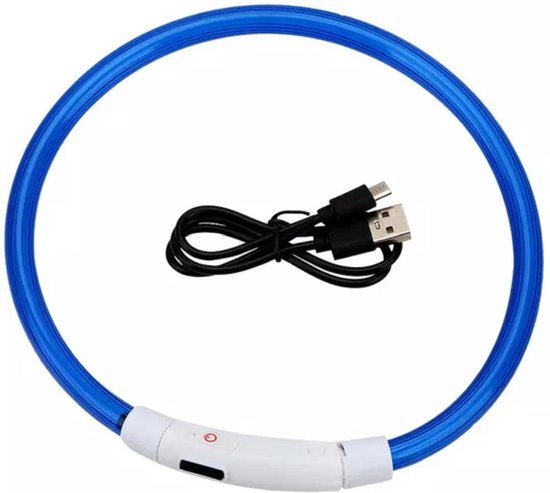 LED Halsband Hond - Lichtgevende Halsband Hond - Blauw - 20-50 cm - Oplaadbaar