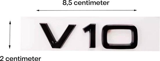 Emblème de voiture V10 Zwart - Badge autocollant - Emblème V10 - universel/toutes les marques de voiture - pour hayon - Accessoires de vêtements pour bébé de voiture