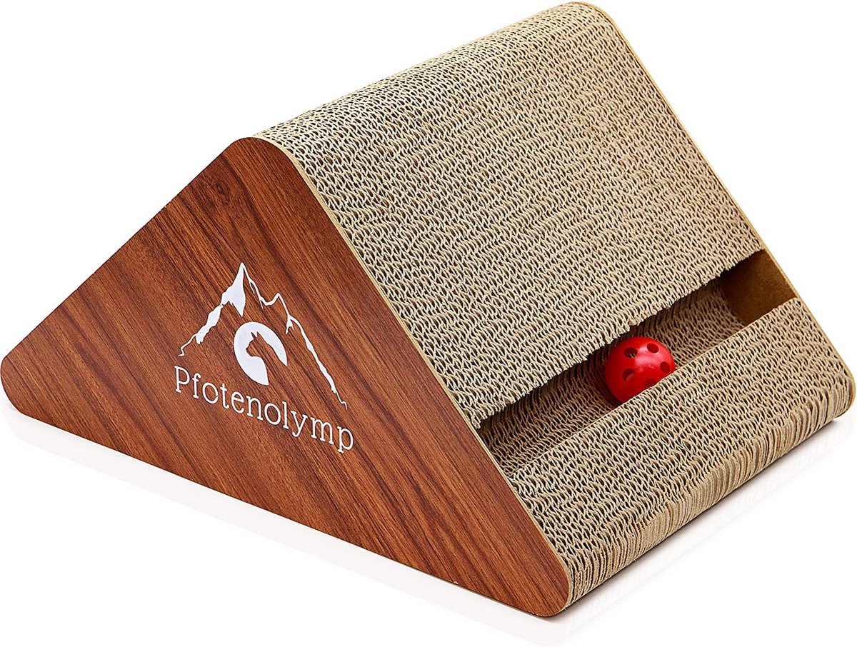 Pfotenolymp® Pfotenolymp® Jouet interactif en bois pour chat - Planche à  gratter en