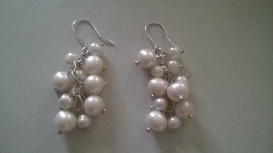 Boucles d'oreilles pierres fines-argent-pierres naturelles perles argent 925 longueur 4,5 cm 0 et 0 cm