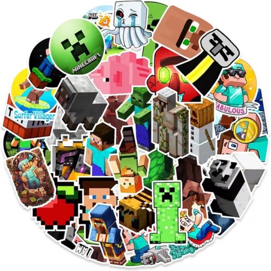 Minecraft stickers 50 stuks-Laptop-School | bol.com