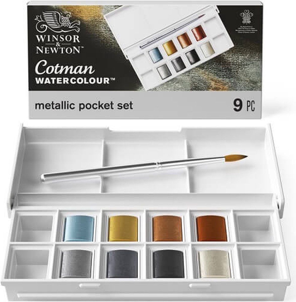 Winsor & Newton Cotman Metallic Pocket Box Aquarelset 8 napjes