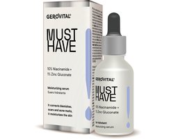 Gerovital MUST HAVE - NIACINAMIDE - Hydraterende serum - gezichtsverzorging - 30ml - corrigeert vlekken, littekens en acne - 10% Niacinamide en 1% Zink - acne huid