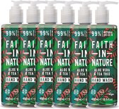 FAITH IN NATURE - Hand Wash Aloe Vera & Tea Tree - 6 Pak - Voordeelverpakking