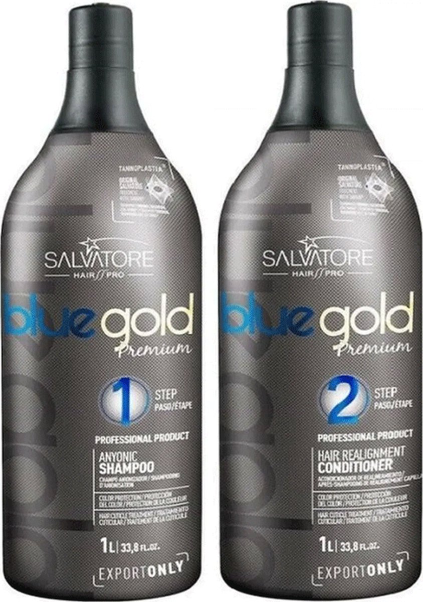 Shampoo & Conditioner Blue Gold Premium (Keratin) 1L