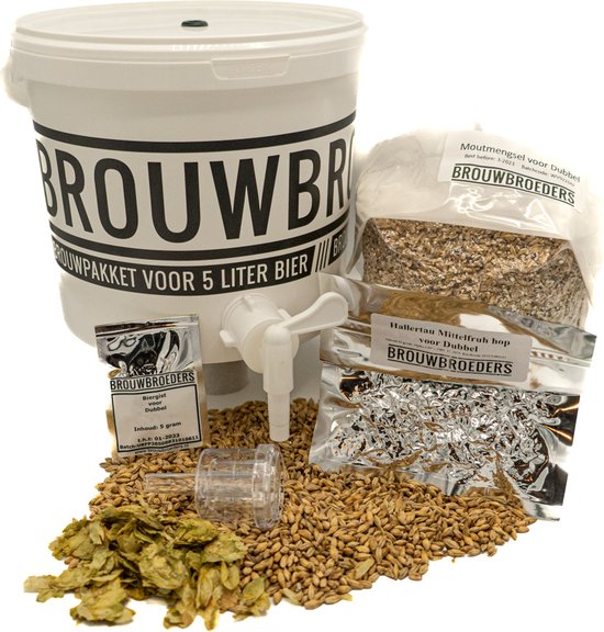 Bierbrouwpakket Dubbel – zelf bier brouwen startpakket - DIY