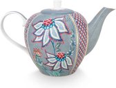Bol.com Pip Studio Flower Festival Blue - theepot 1.6L - blauw - bloemen - porselein aanbieding