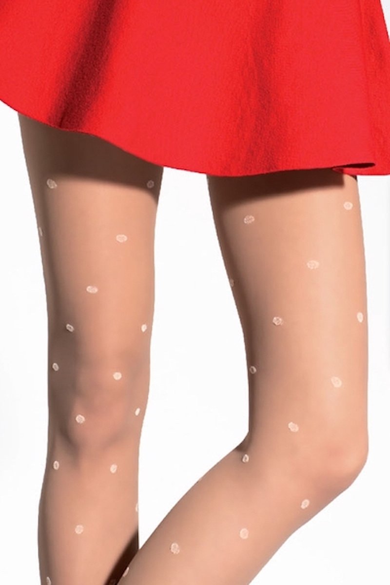 Fiore polkadot 20 den panty maat S naturel