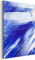 Wanddecoratie Metaal - Aluminium Schilderij Industrieel - Verf - Design - Blauw - 120x160 cm - Dibond - Foto op aluminium - Industriële muurdecoratie - Voor de woonkamer/slaapkamer