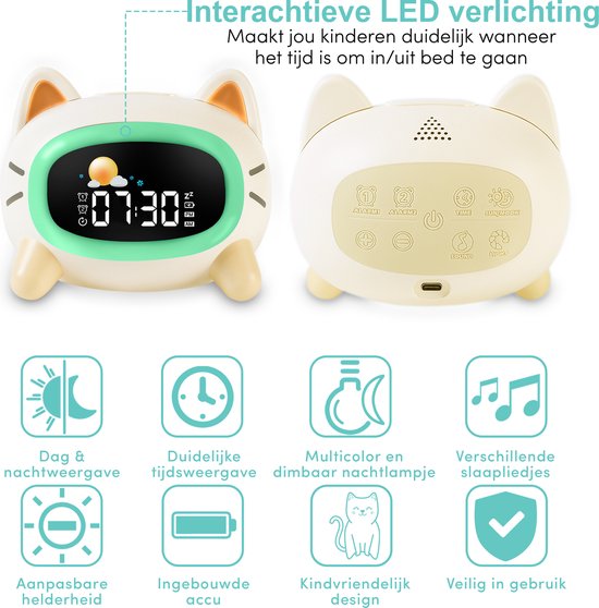 Miya Slaaptrainer - Slaaptrainer voor kinderen - Kinderwekker - Nachtlamp - Incl. adapter