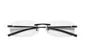 SILAC - BLACK METAL - Randloze leesbrillen met metalen armen - 7097 - Sterkte +5.00