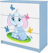 Kocot Kids - Ladekast Babydreams blauw baby olifant - Halfhoge kast - Blauw