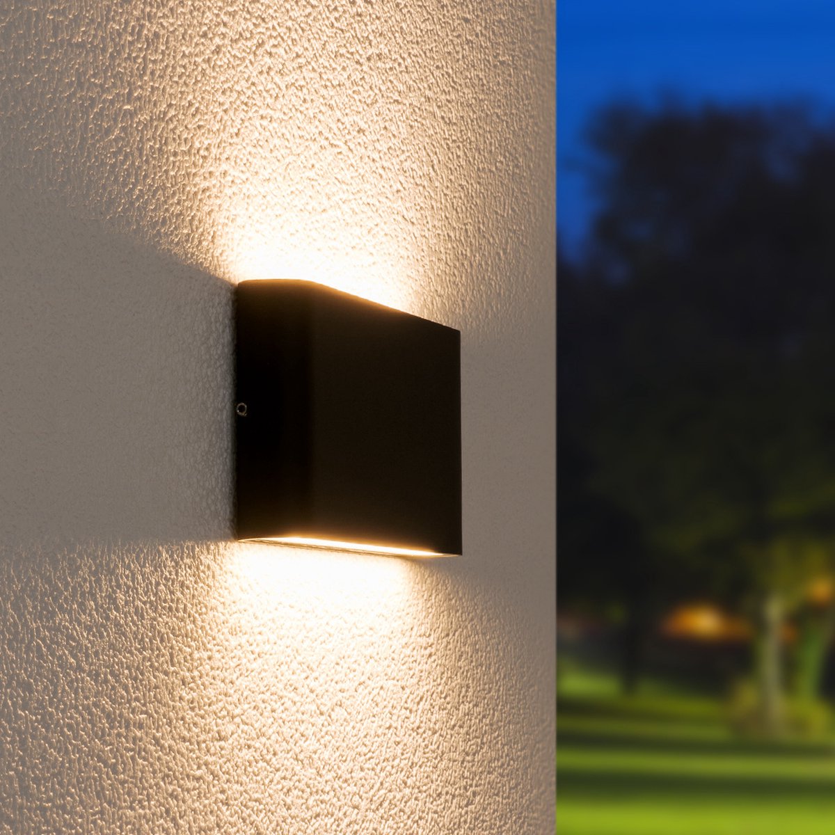 Up and down light – 2023 model - Wandlamp zwart binnen en buiten – ovaal modern – Buitenlamp -Waterdichte LED-verlichting - Energiezuinig en roestvrij