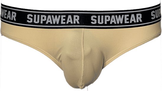 Supawear WOW Tan | Taille S | Slip homme | Sous-vêtements pour hommes | Couleur crème | Pochette XCURV